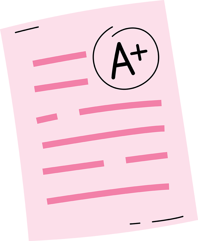 clipart of A+ exam result